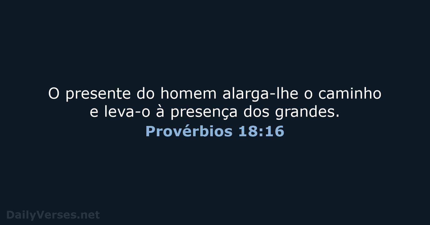 Provérbios 18:16 - ARC