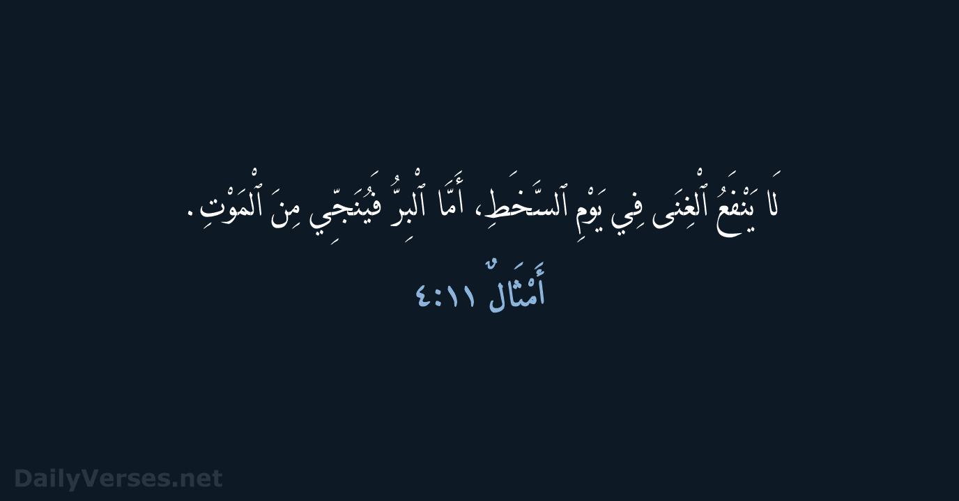 أَمْثَالٌ ١١:٤ - AVD