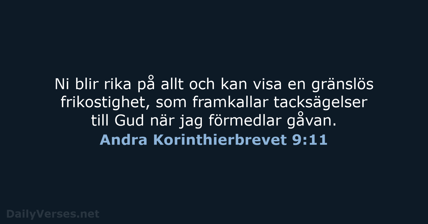 Andra Korinthierbrevet 9:11 - B2000