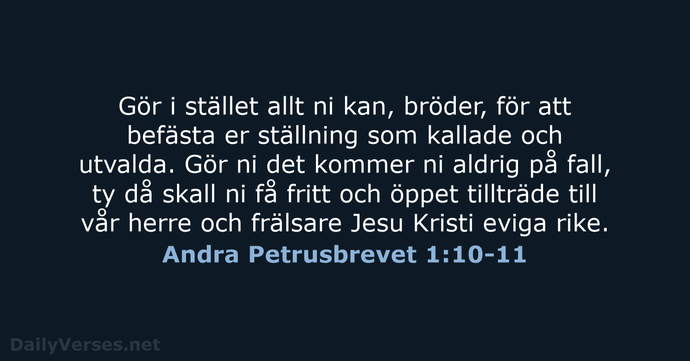 Andra Petrusbrevet 1:10-11 - B2000