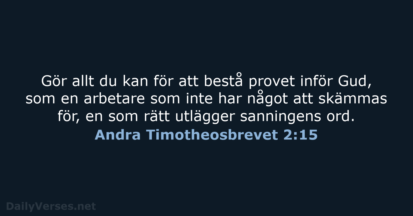 Andra Timotheosbrevet 2:15 - B2000