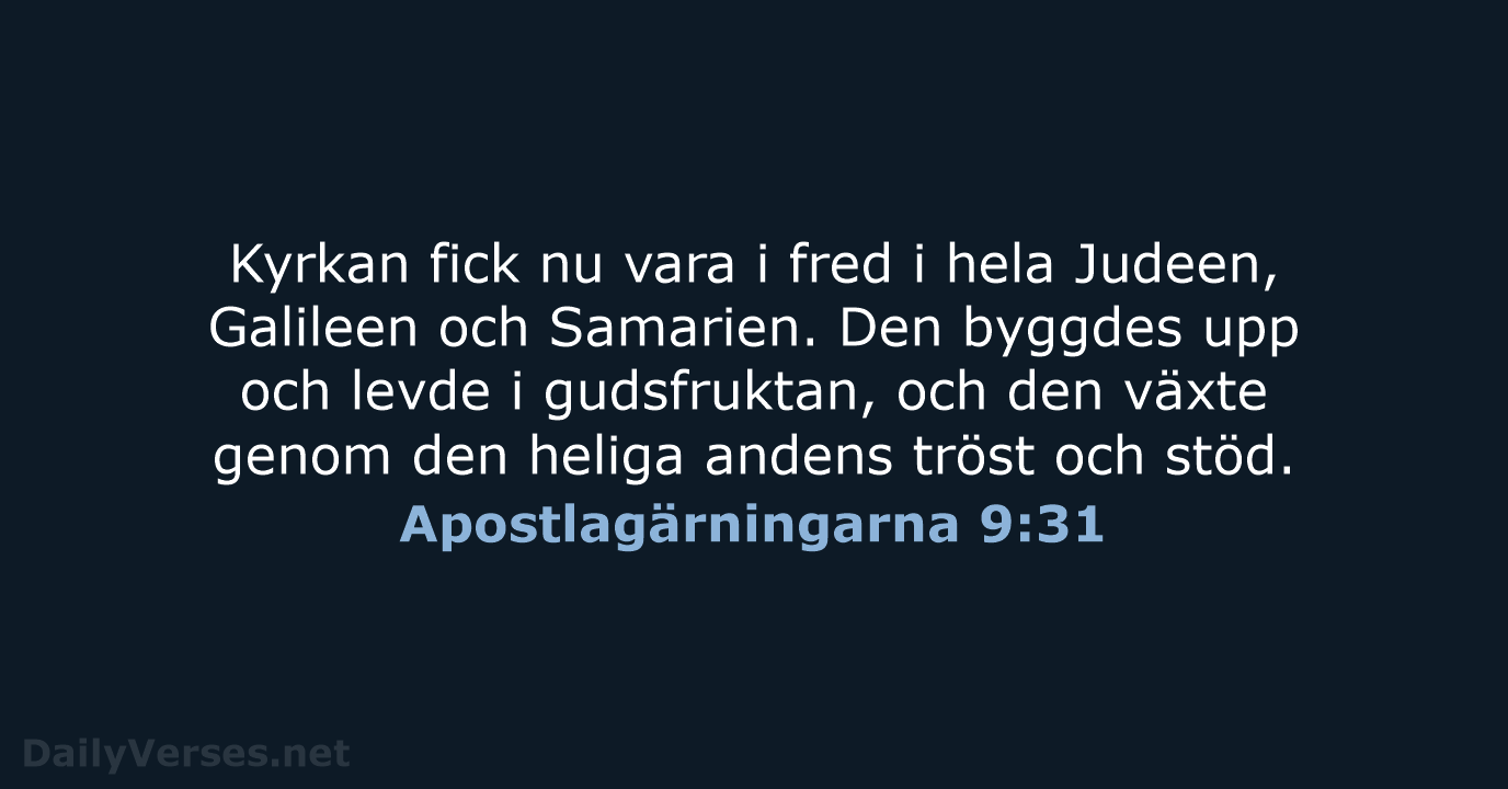 Apostlagärningarna 9:31 - B2000