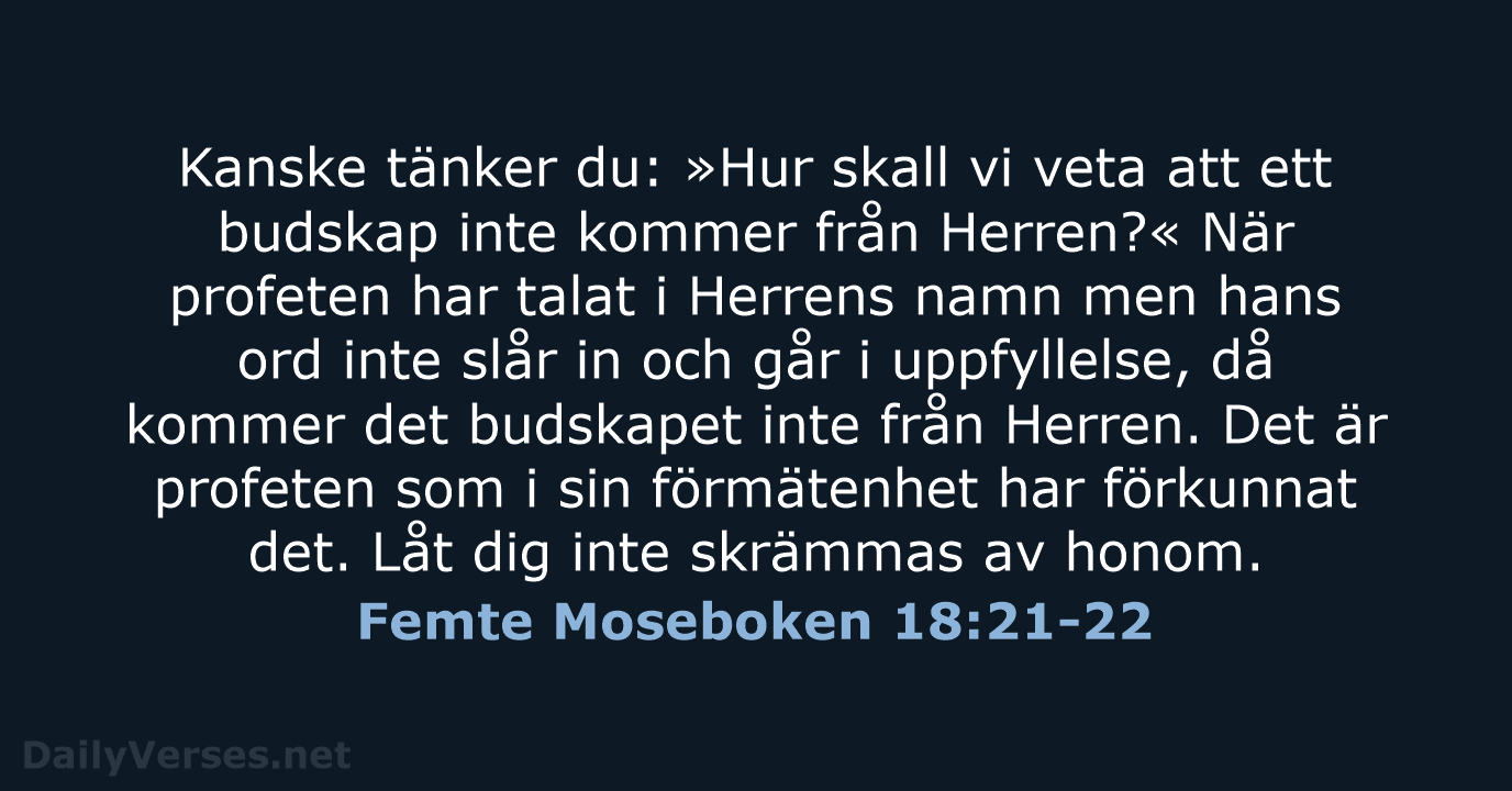 Femte Moseboken 18:21-22 - B2000