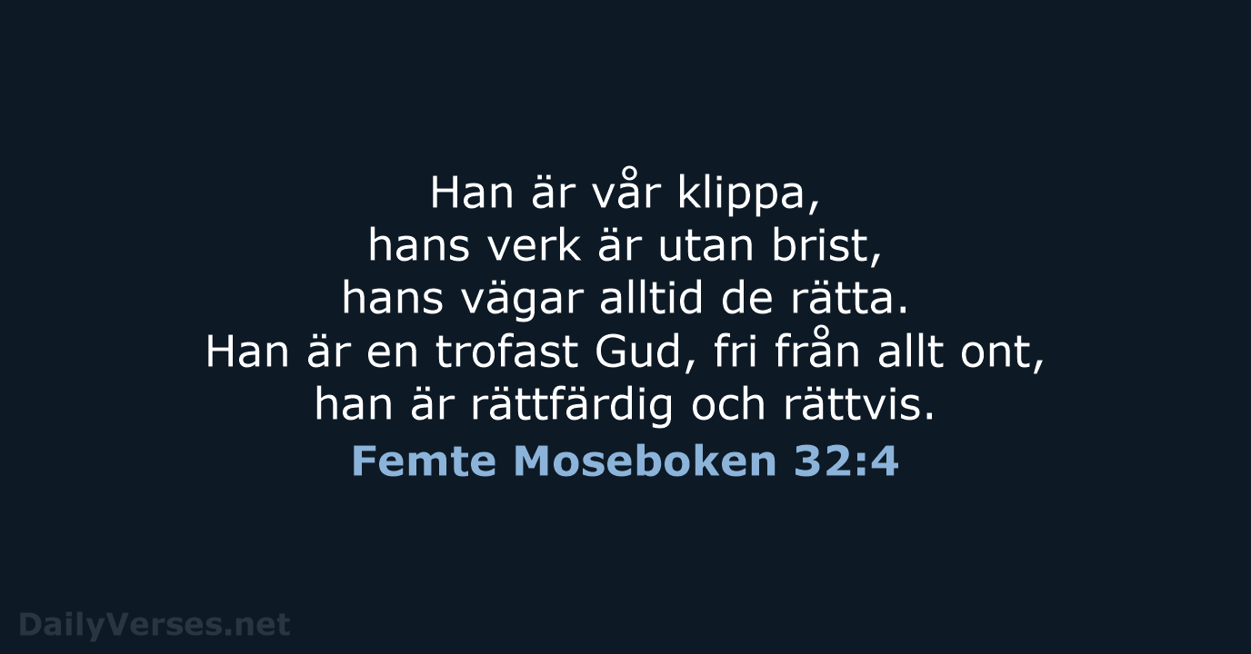 Femte Moseboken 32:4 - B2000