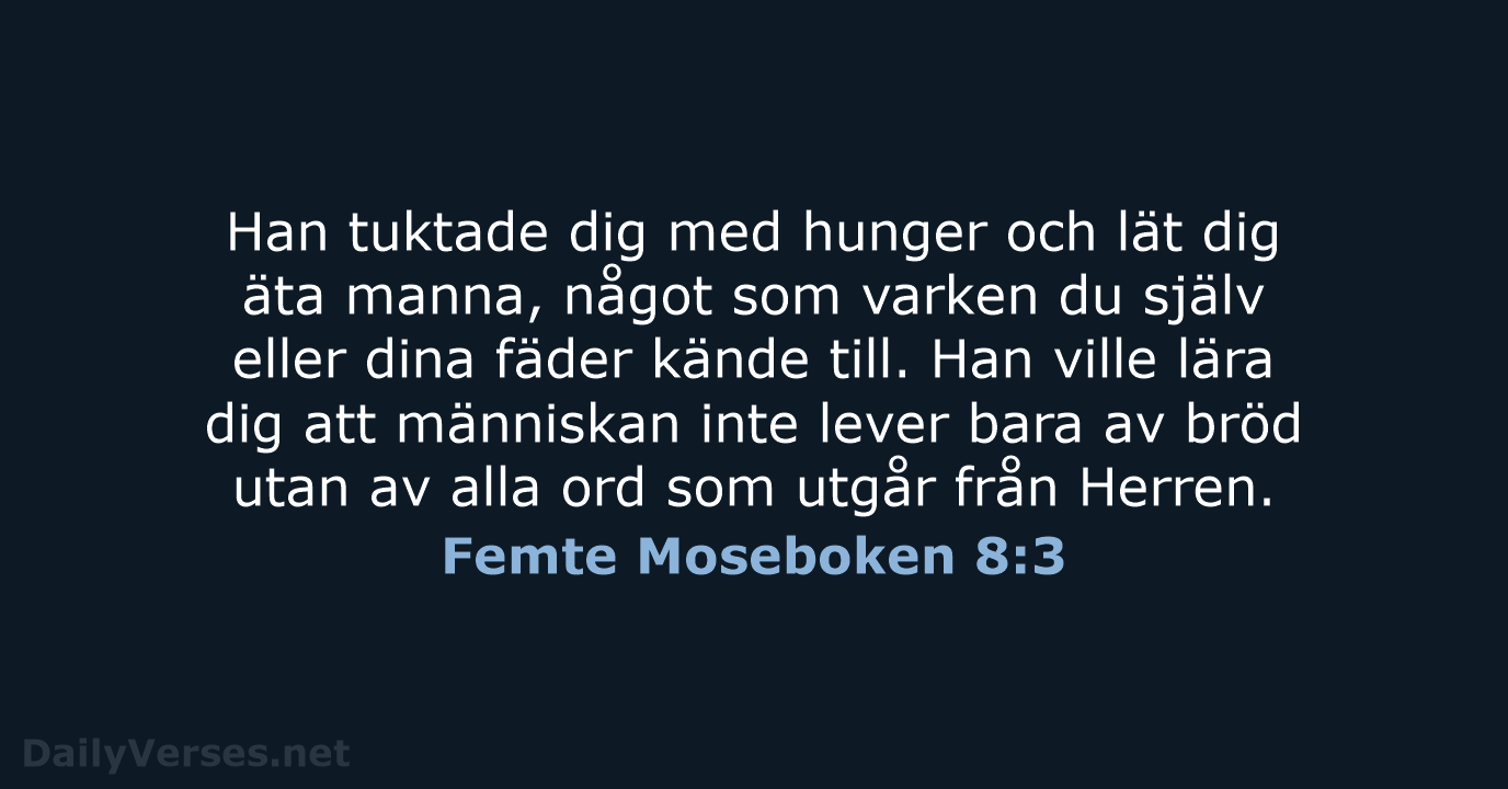 Femte Moseboken 8:3 - B2000