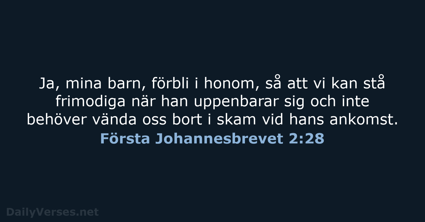 Första Johannesbrevet 2:28 - B2000