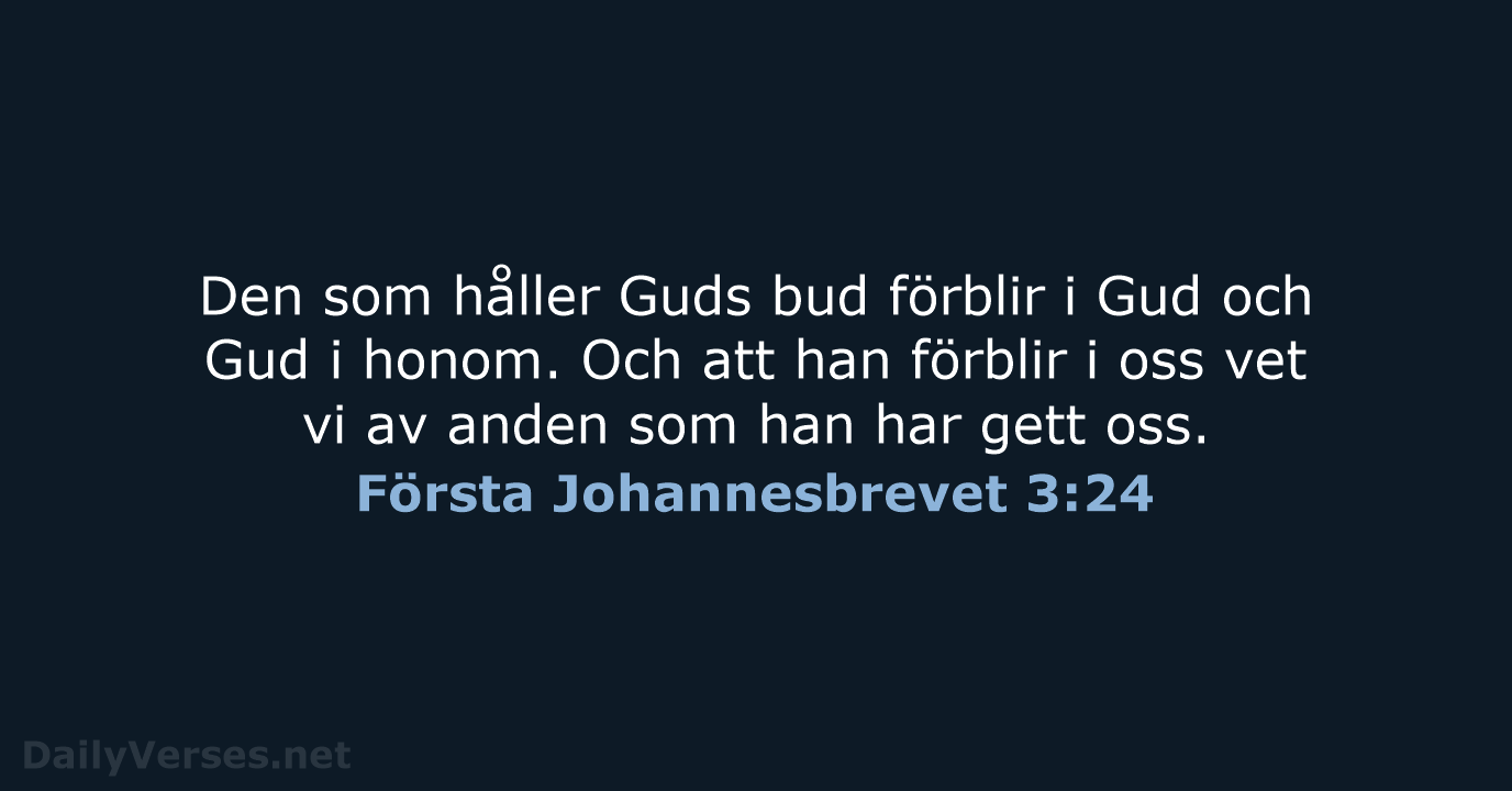 Första Johannesbrevet 3:24 - B2000