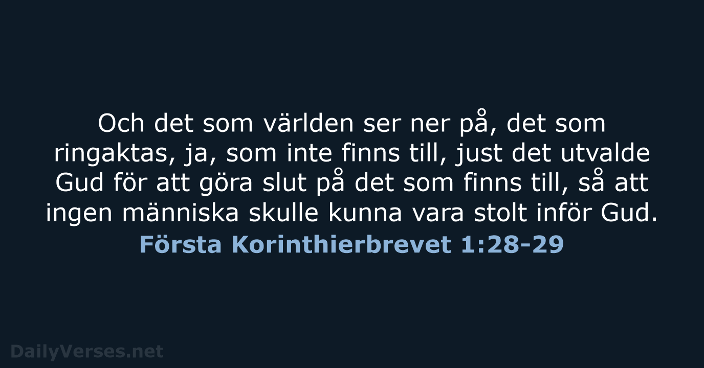 Första Korinthierbrevet 1:28-29 - B2000