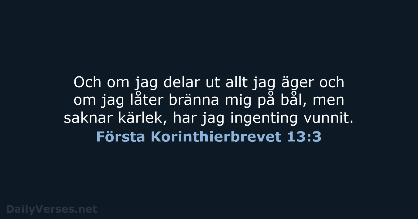 Första Korinthierbrevet 13:3 - B2000