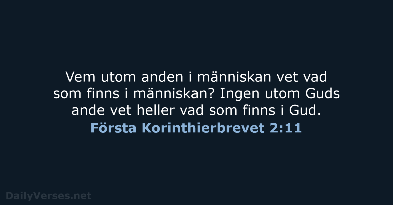 Första Korinthierbrevet 2:11 - B2000