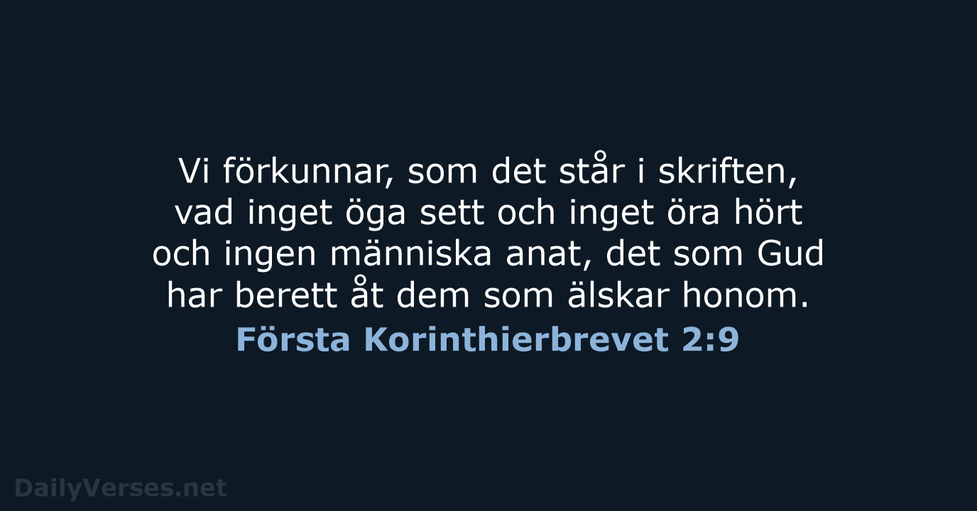 Första Korinthierbrevet 2:9 - B2000