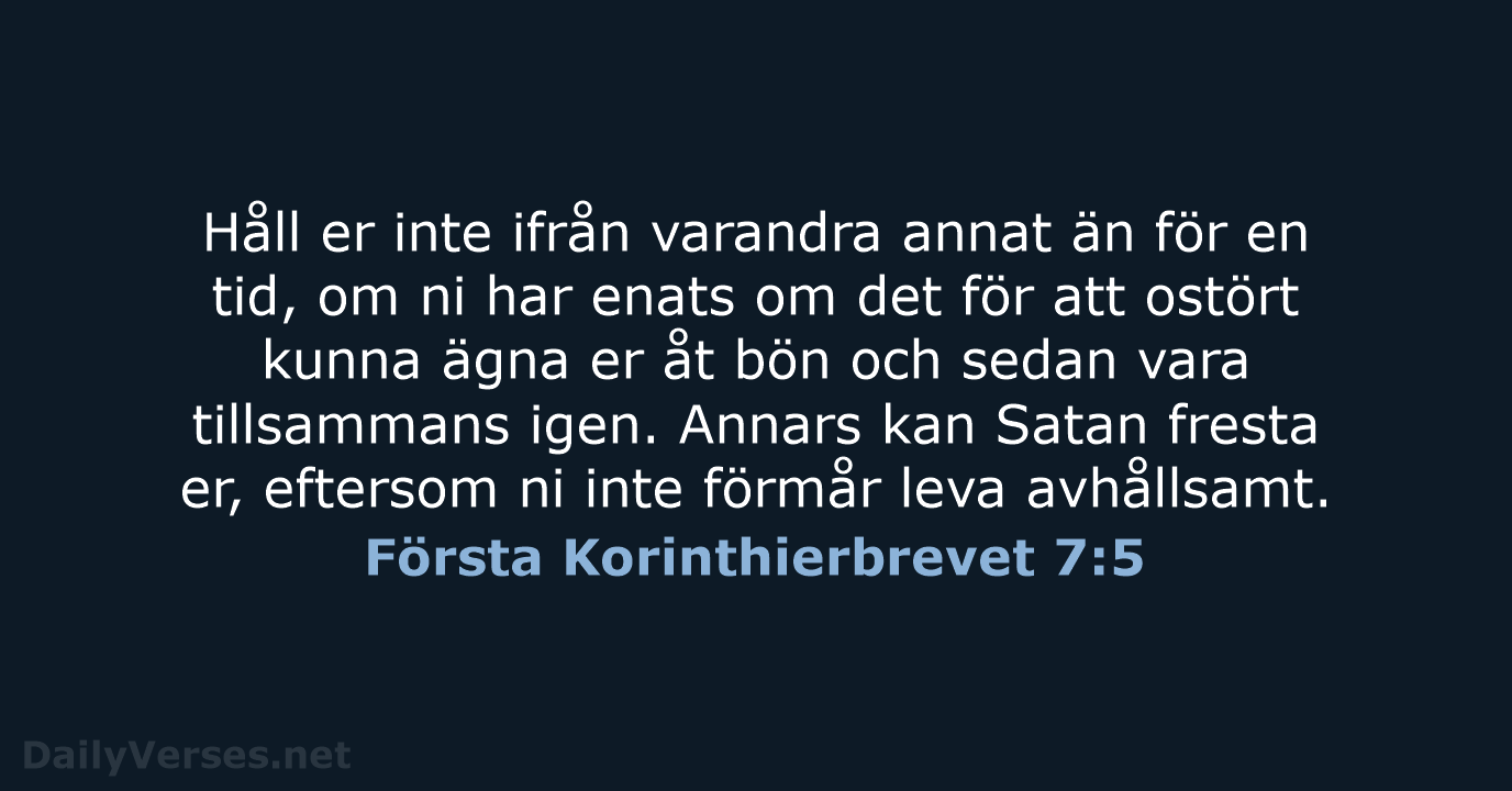 Första Korinthierbrevet 7:5 - B2000