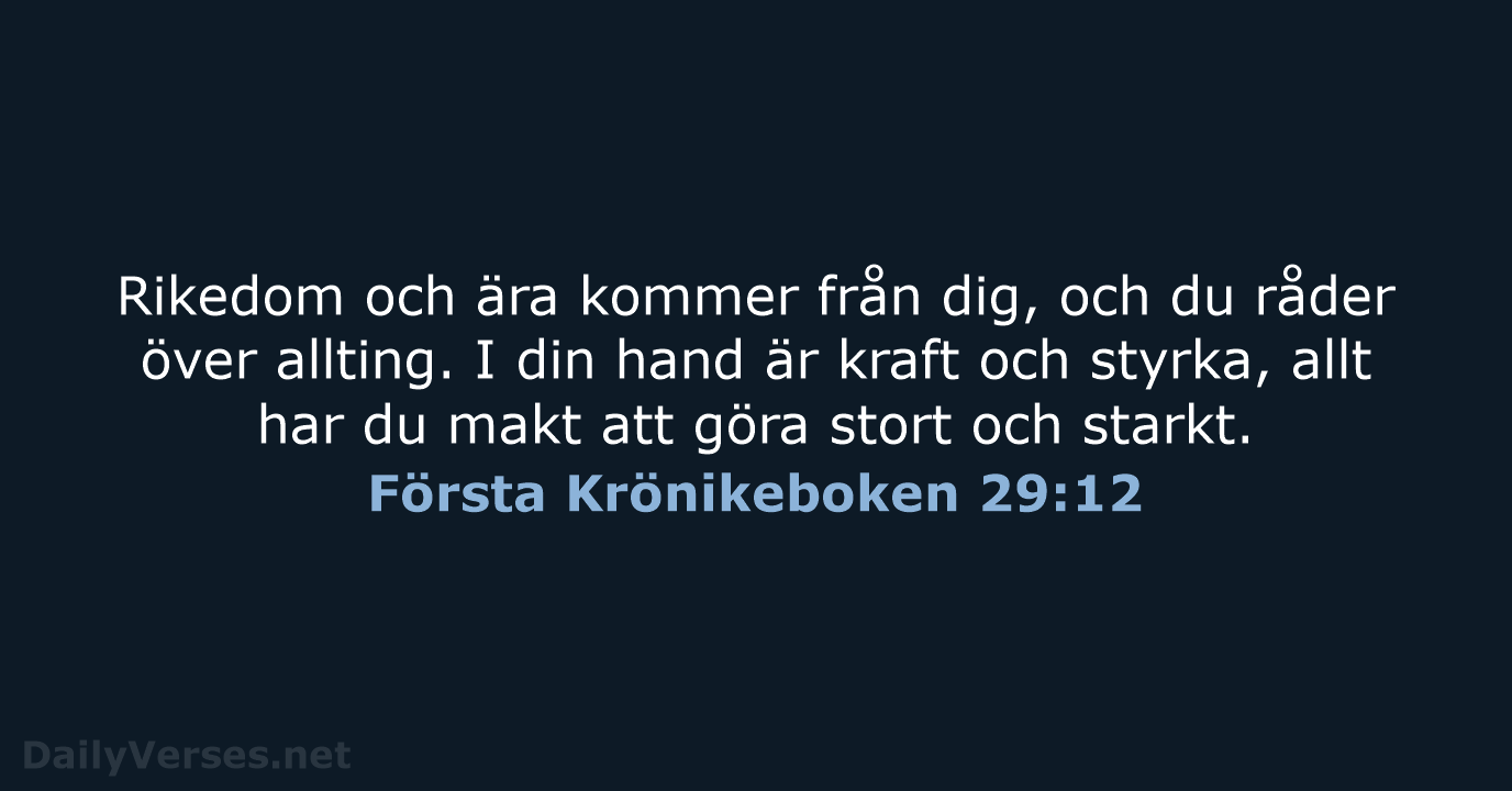 Första Krönikeboken 29:12 - B2000