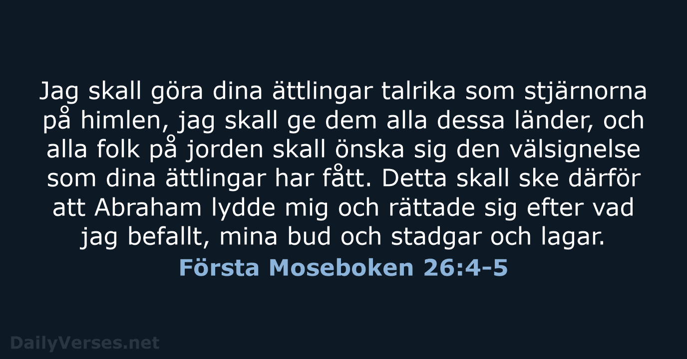 Första Moseboken 26:4-5 - B2000