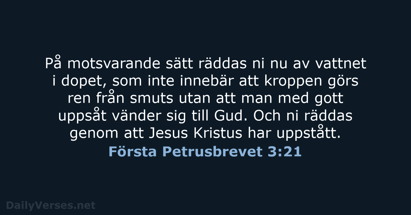Första Petrusbrevet 3:21 - B2000