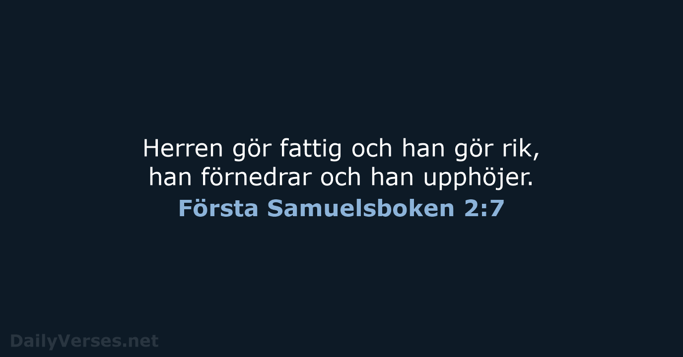 Första Samuelsboken 2:7 - B2000