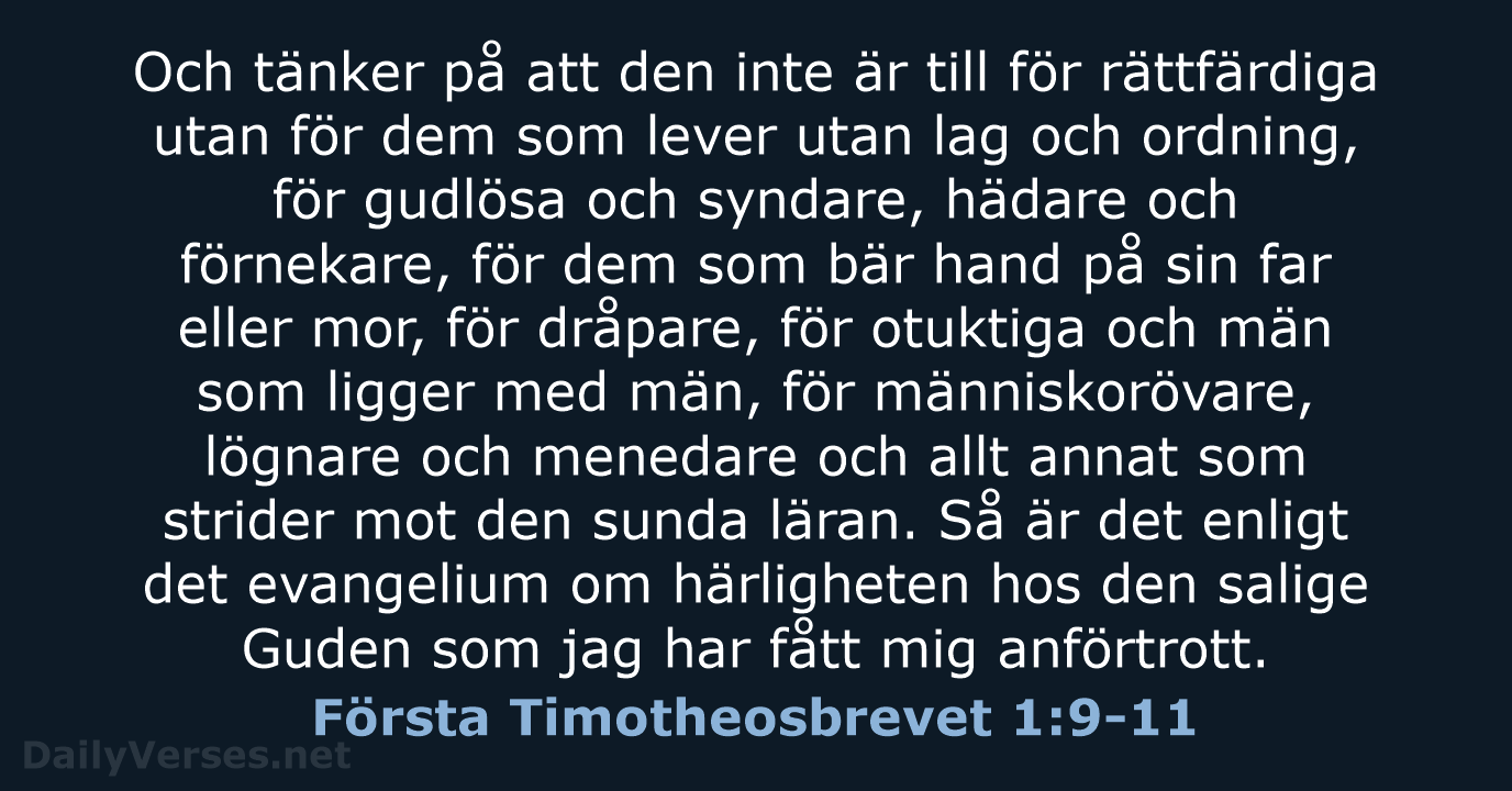 Första Timotheosbrevet 1:9-11 - B2000