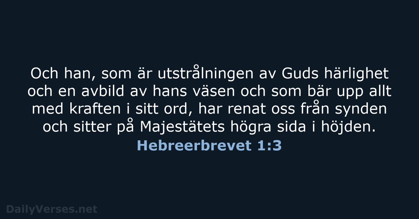 Hebreerbrevet 1:3 - B2000
