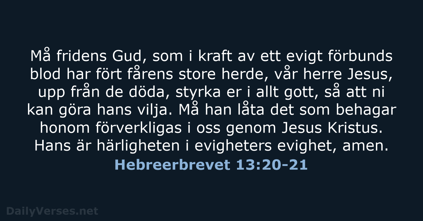 Hebreerbrevet 13:20-21 - B2000