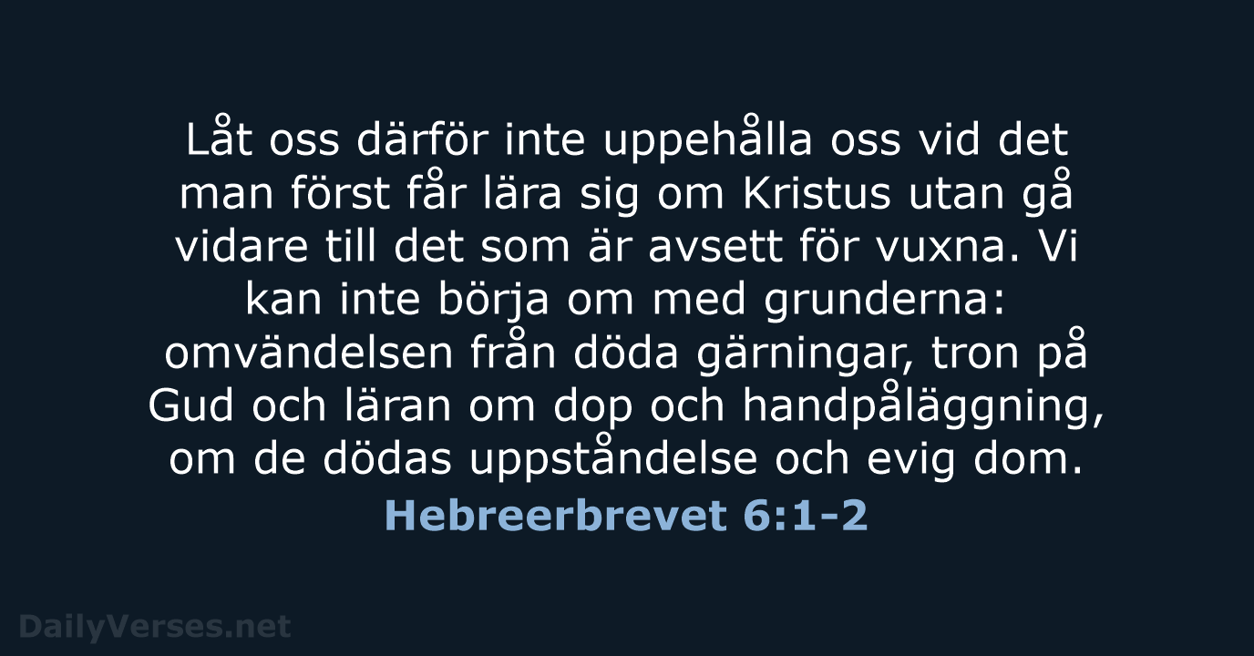 Hebreerbrevet 6:1-2 - B2000