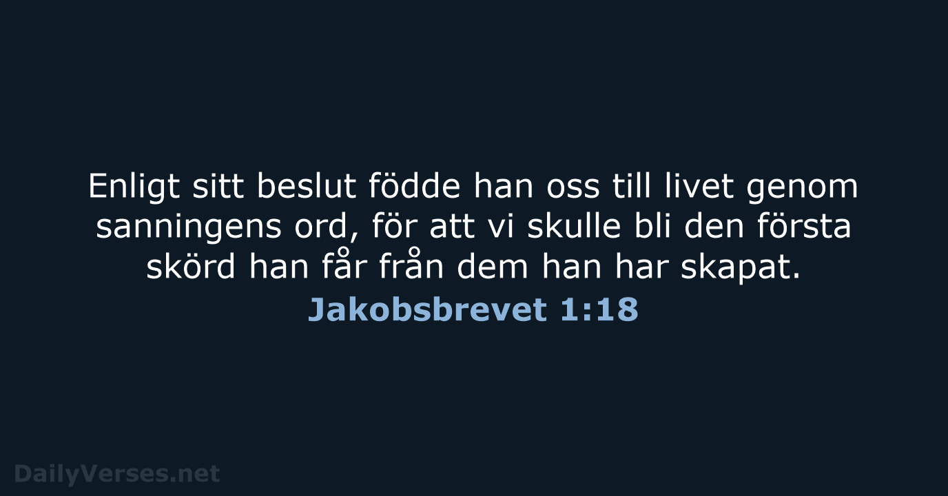 Jakobsbrevet 1:18 - B2000