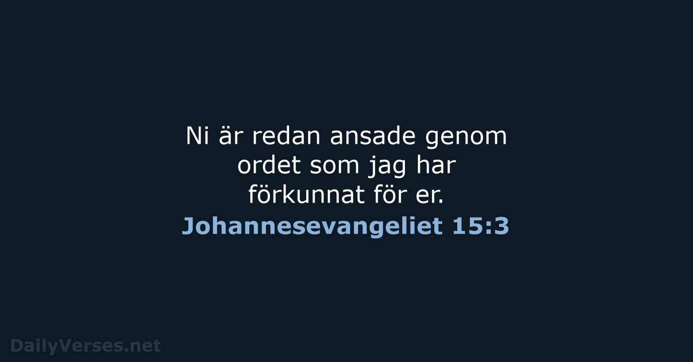 Johannesevangeliet 15:3 - B2000