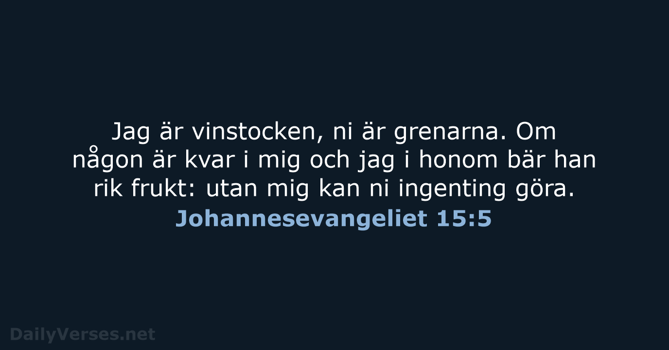 Johannesevangeliet 15:5 - B2000