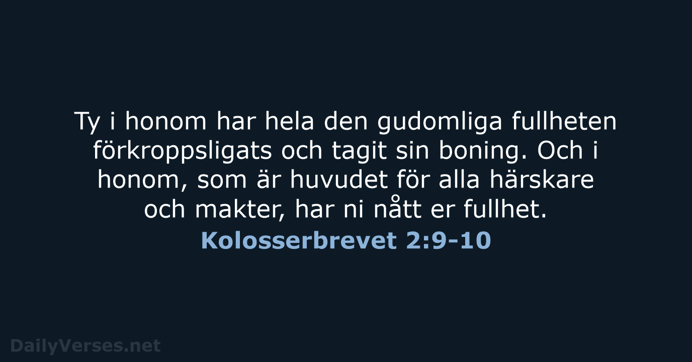 Kolosserbrevet 2:9-10 - B2000