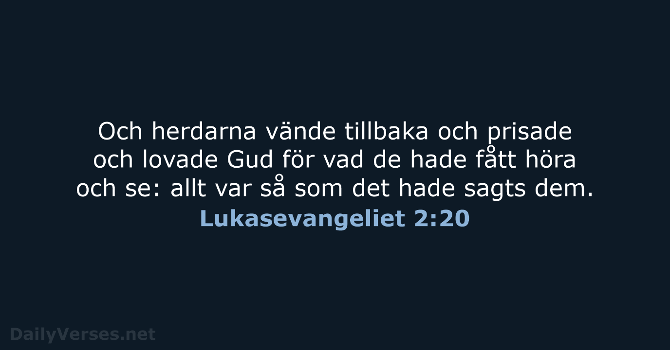 Lukasevangeliet 2:20 - B2000