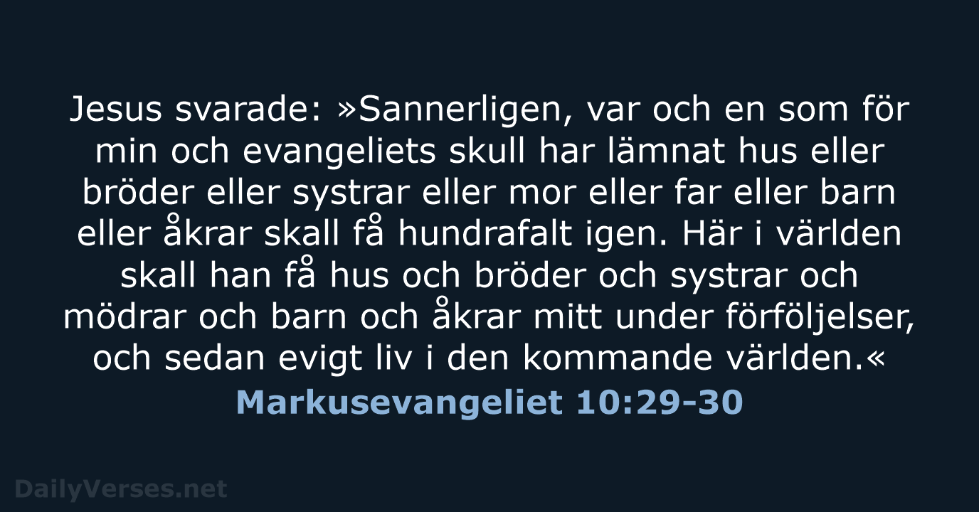 Markusevangeliet 10:29-30 - B2000