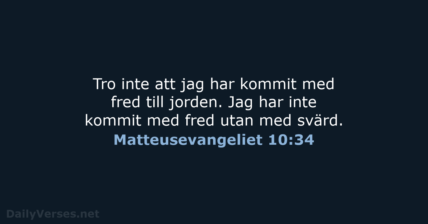 Matteusevangeliet 10:34 - B2000