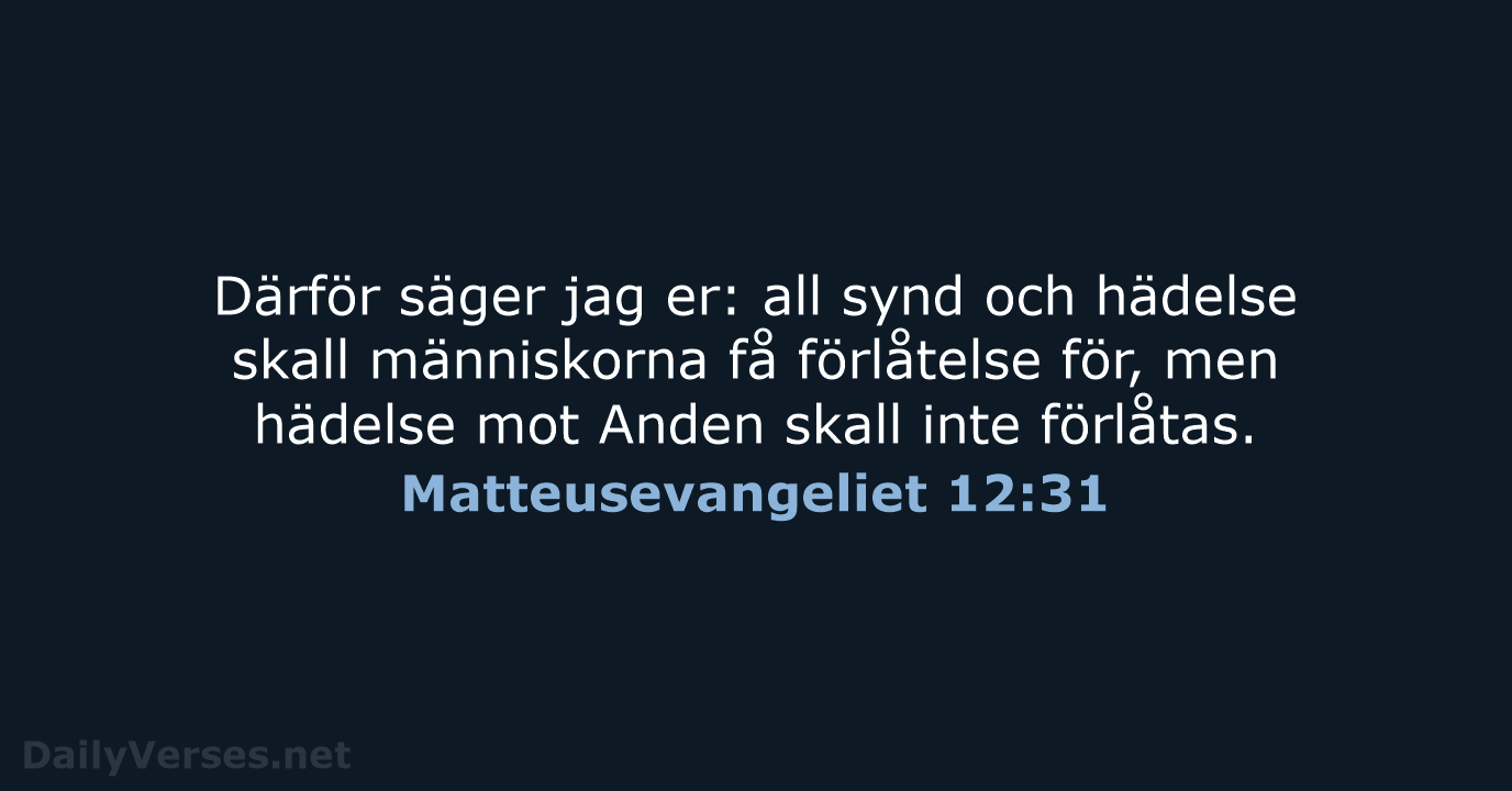 Matteusevangeliet 12:31 - B2000