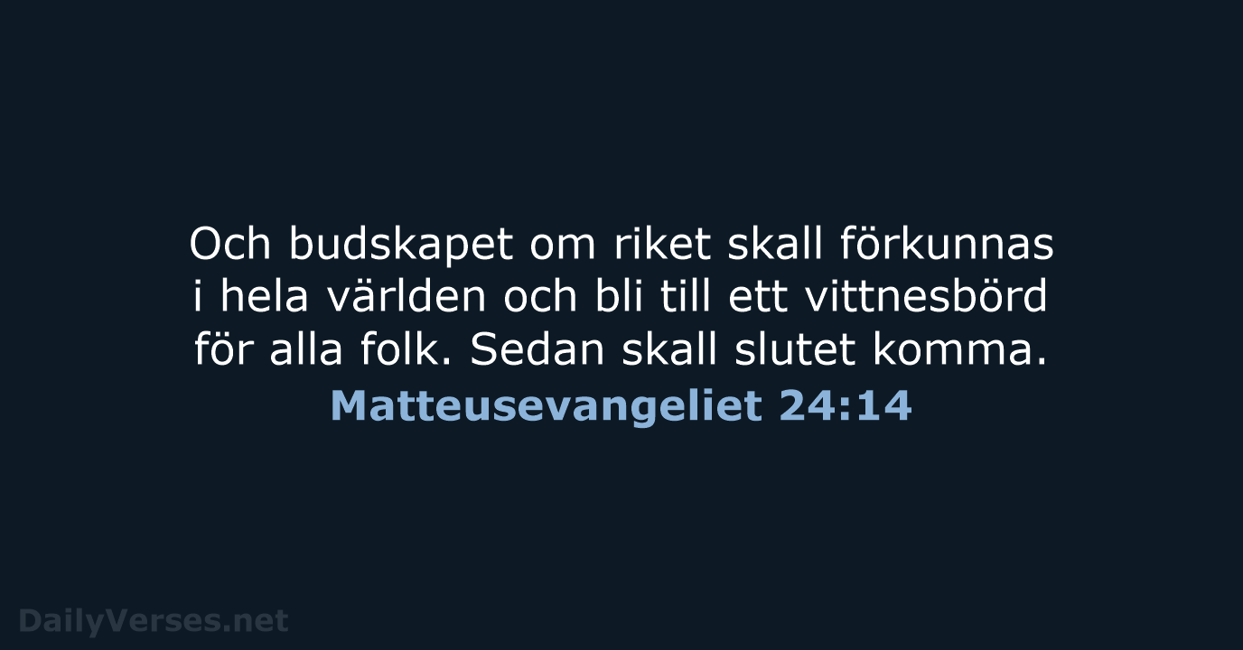 Matteusevangeliet 24:14 - B2000