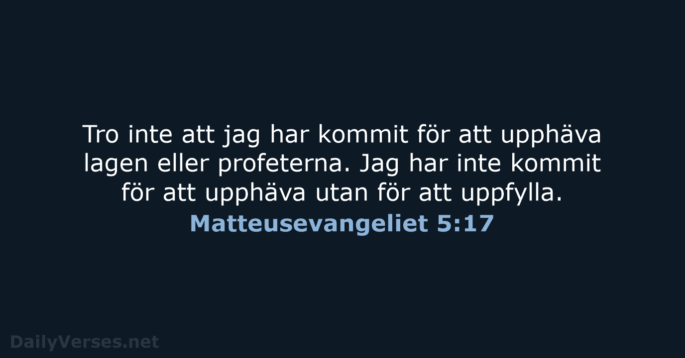 Matteusevangeliet 5:17 - B2000