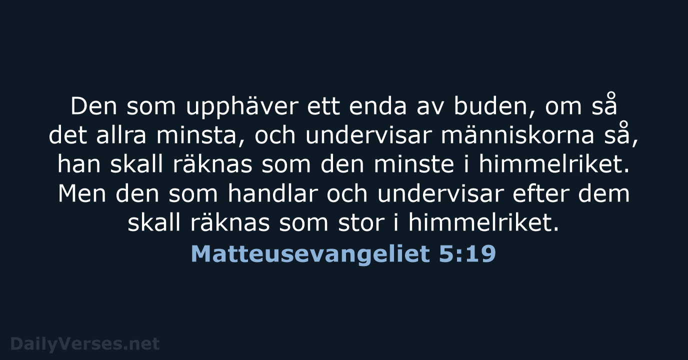 Matteusevangeliet 5:19 - B2000