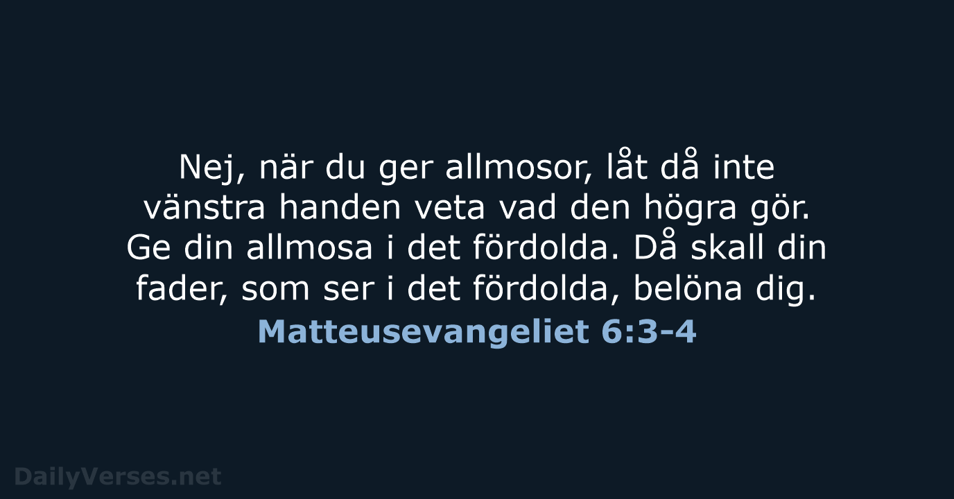 Matteusevangeliet 6:3-4 - B2000