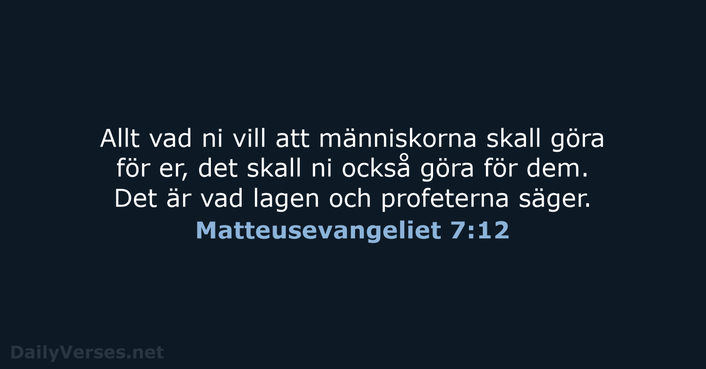 Matteusevangeliet 7:12 - B2000