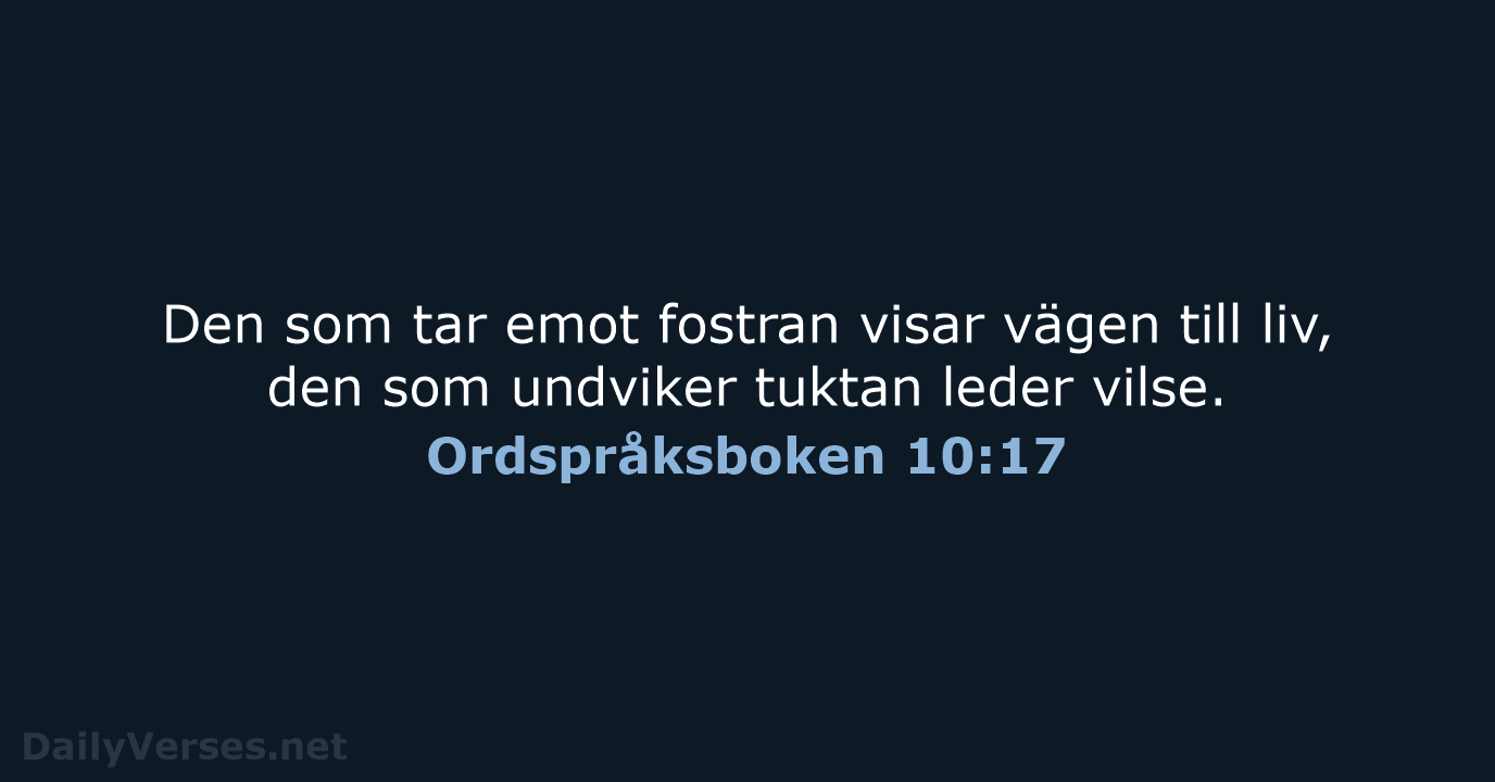 Ordspråksboken 10:17 - B2000