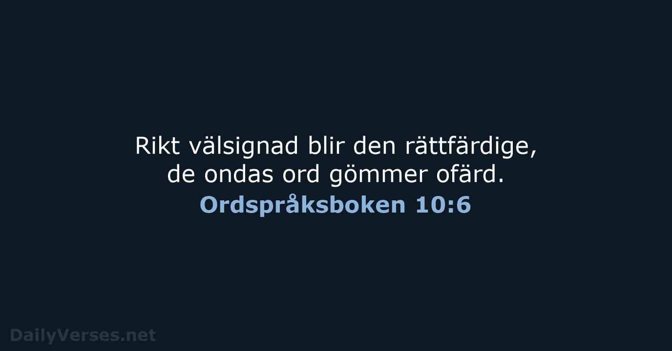 Ordspråksboken 10:6 - B2000