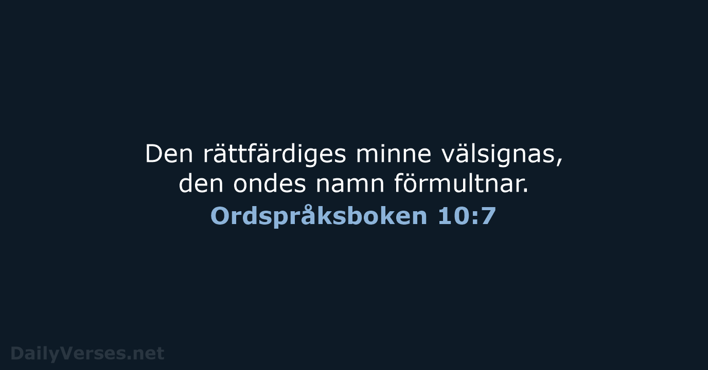 Ordspråksboken 10:7 - B2000