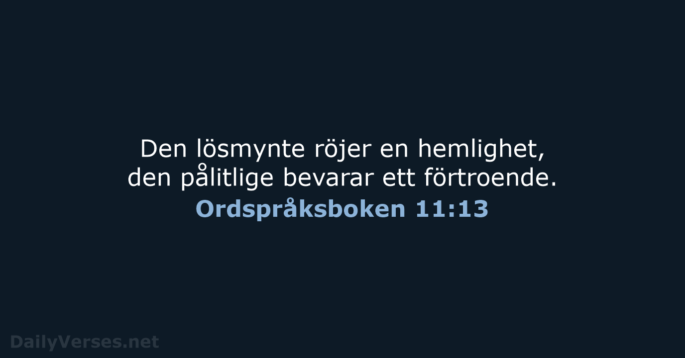 Ordspråksboken 11:13 - B2000