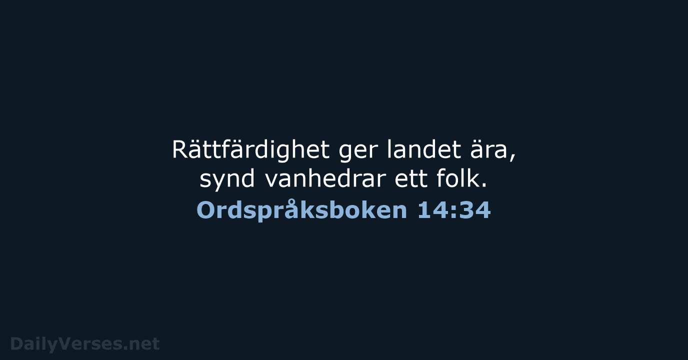 Ordspråksboken 14:34 - B2000