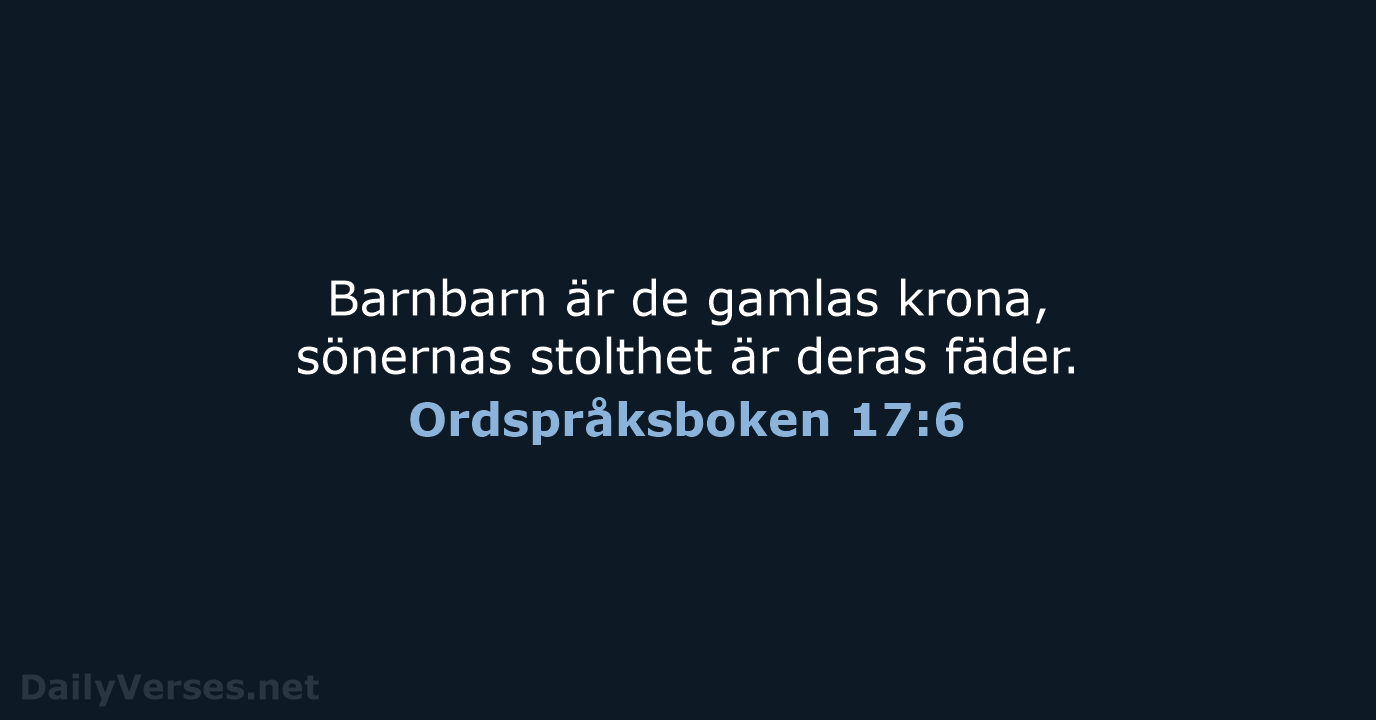 Ordspråksboken 17:6 - B2000