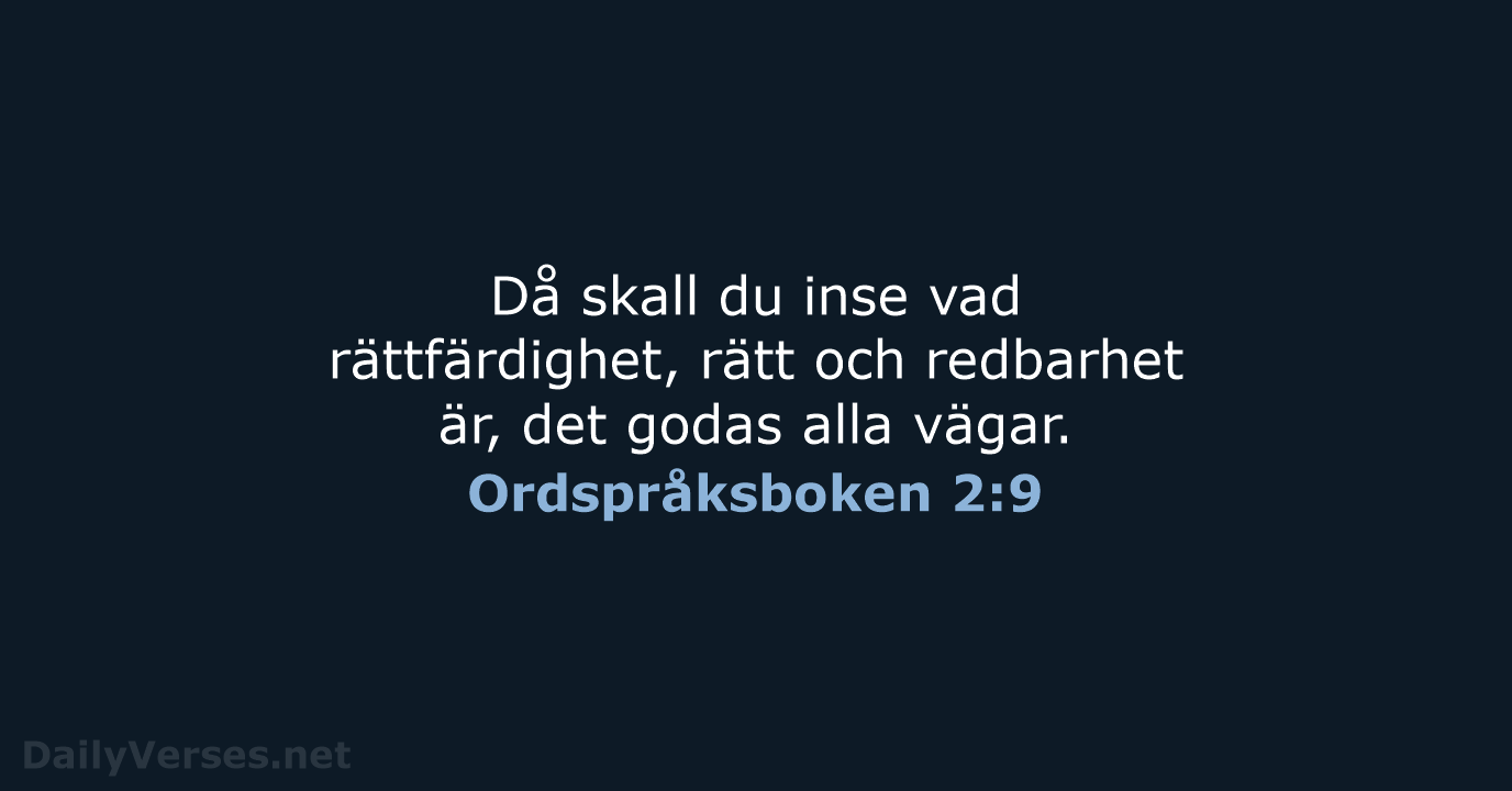 Ordspråksboken 2:9 - B2000