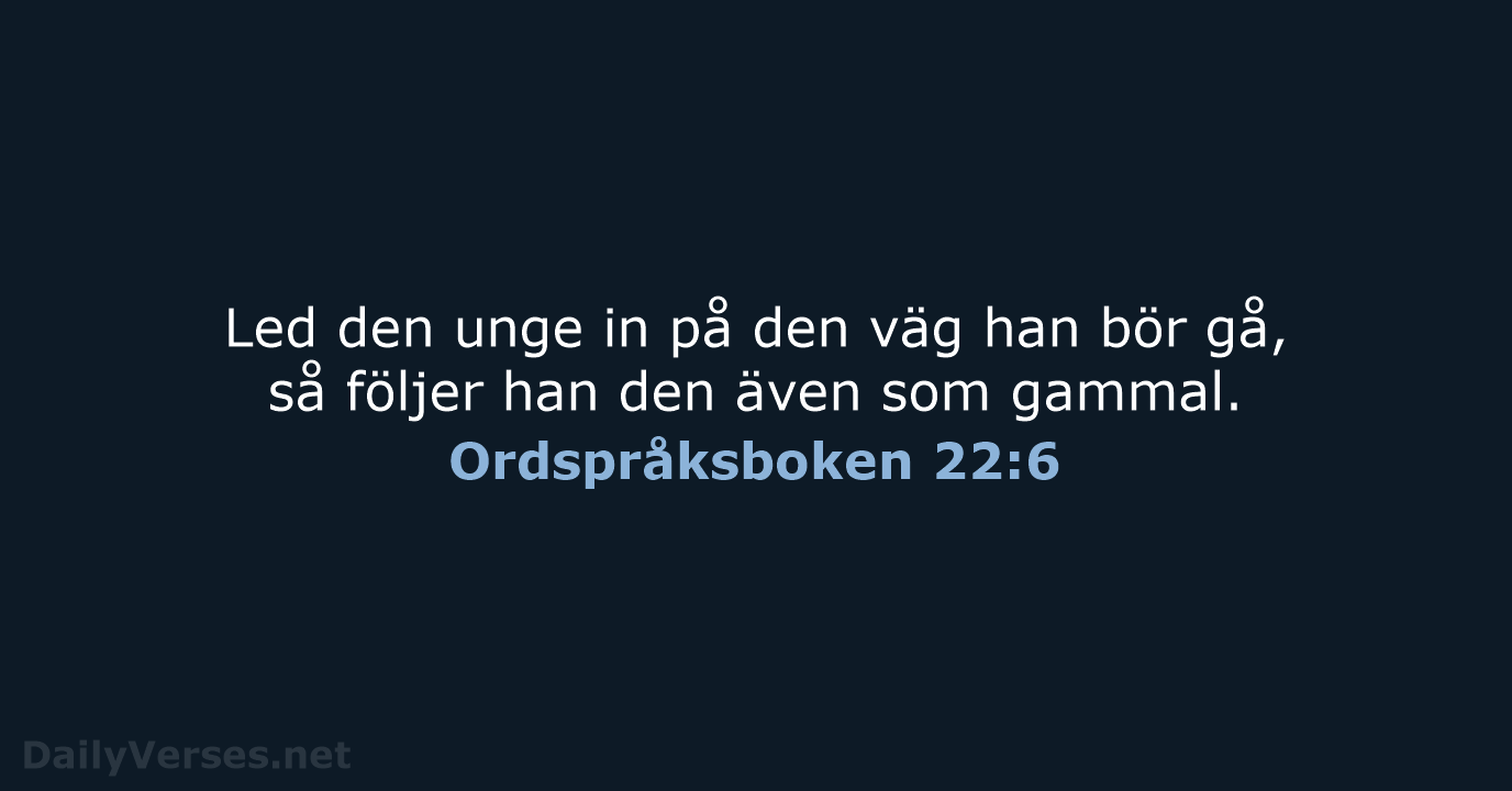 Ordspråksboken 22:6 - B2000