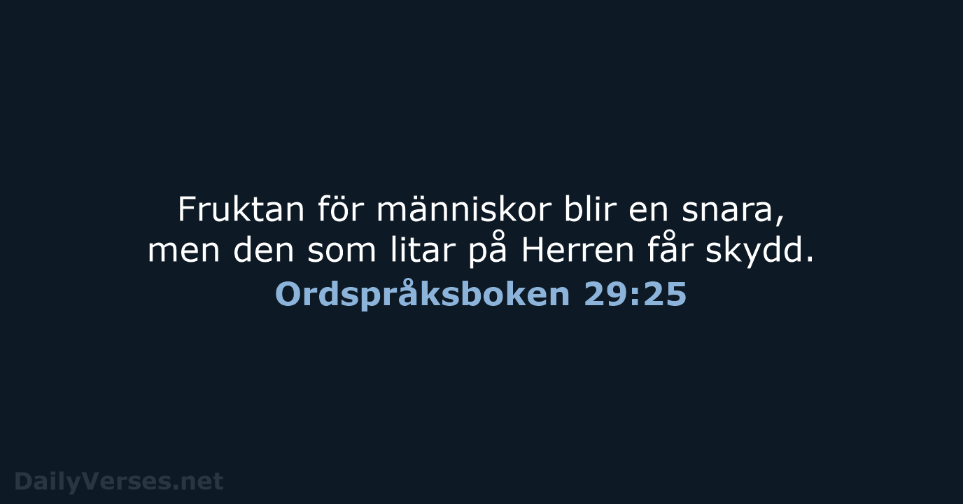Ordspråksboken 29:25 - B2000