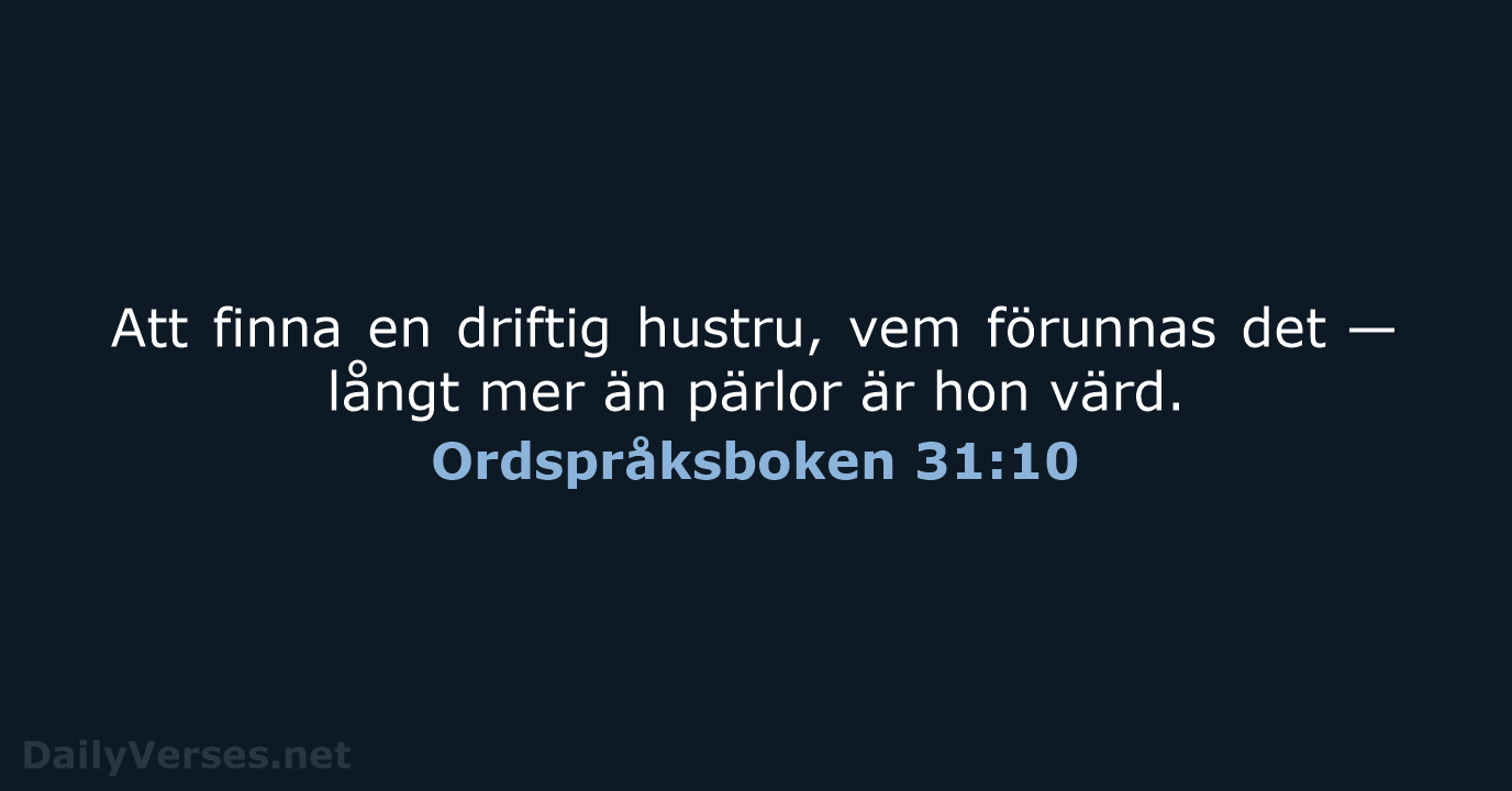 Ordspråksboken 31:10 - B2000