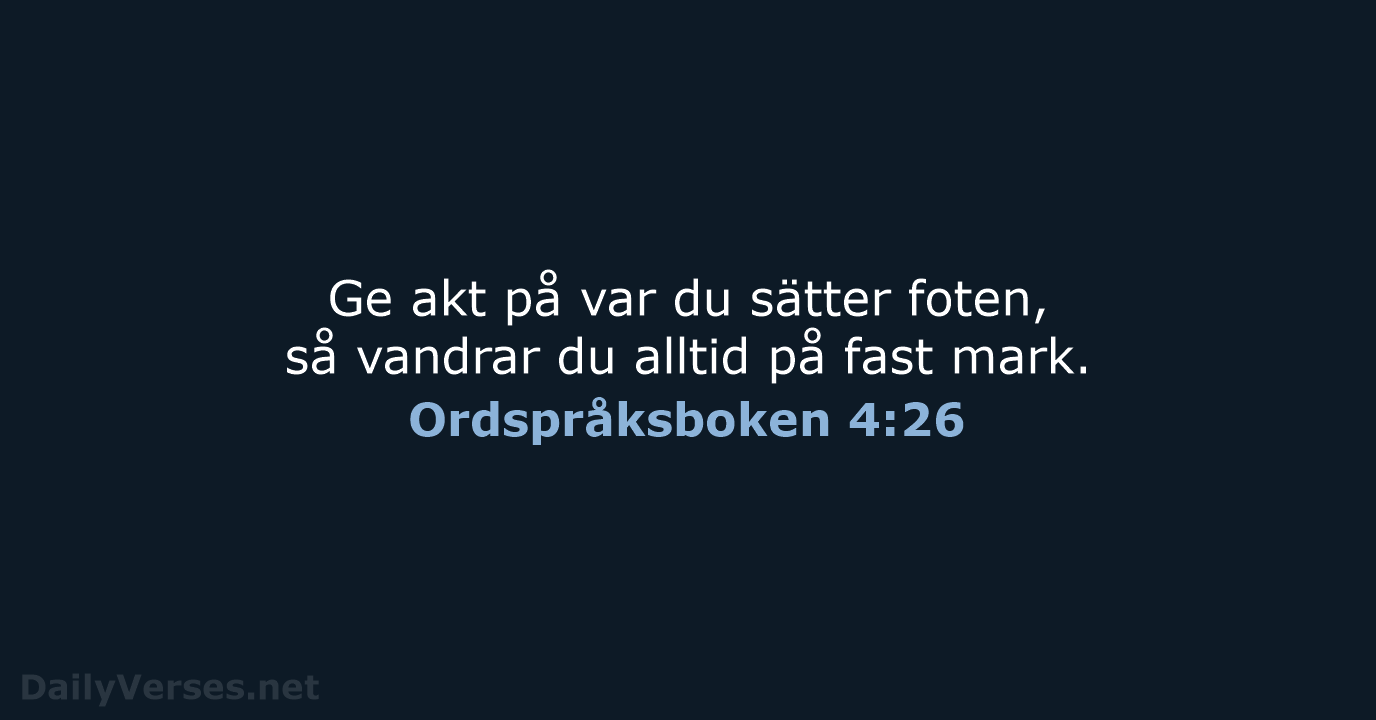 Ordspråksboken 4:26 - B2000