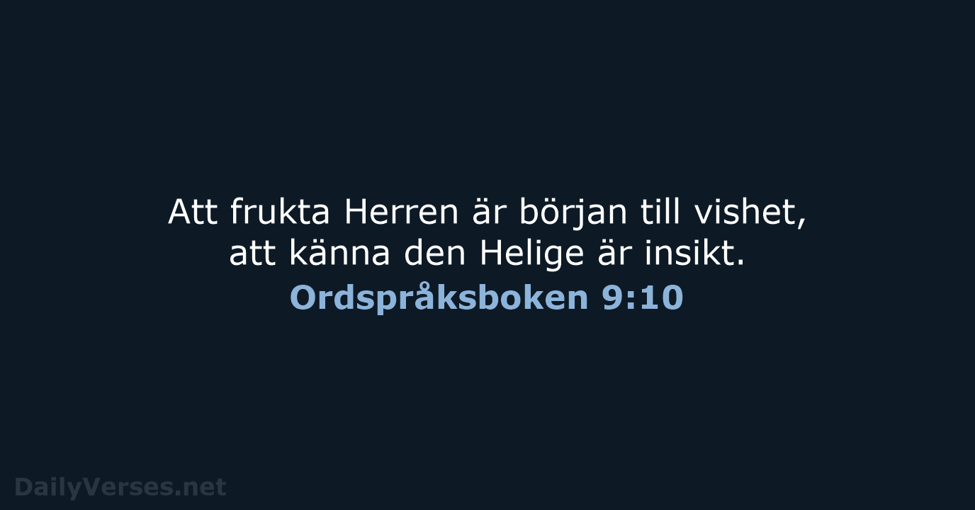 Ordspråksboken 9:10 - B2000