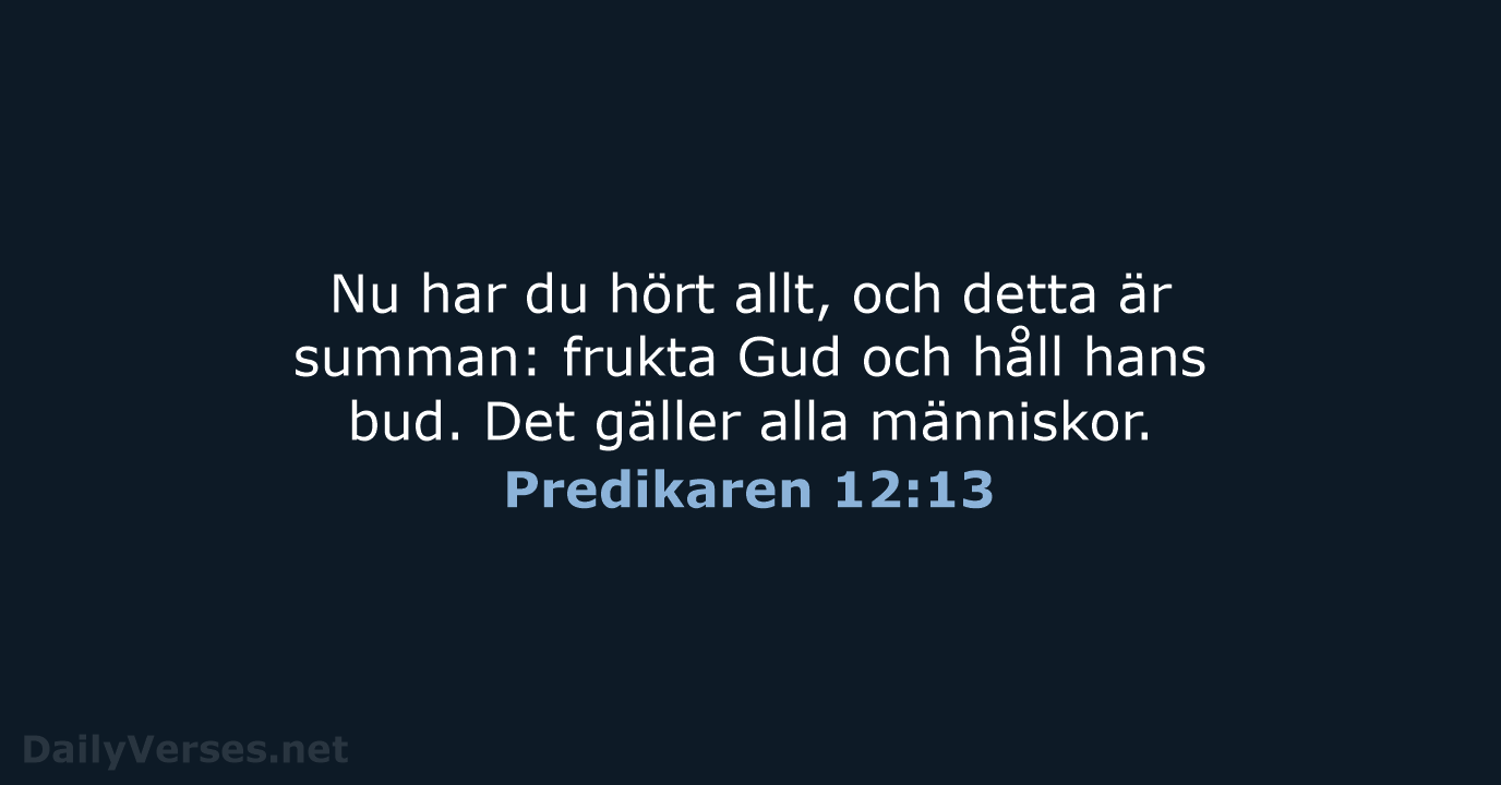 Predikaren 12:13 - B2000